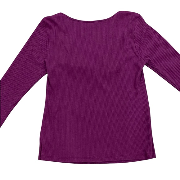 Old Navy Long Sleeve Cinched Front Rib Knit Shirt Size Large - Picture 6 of 9